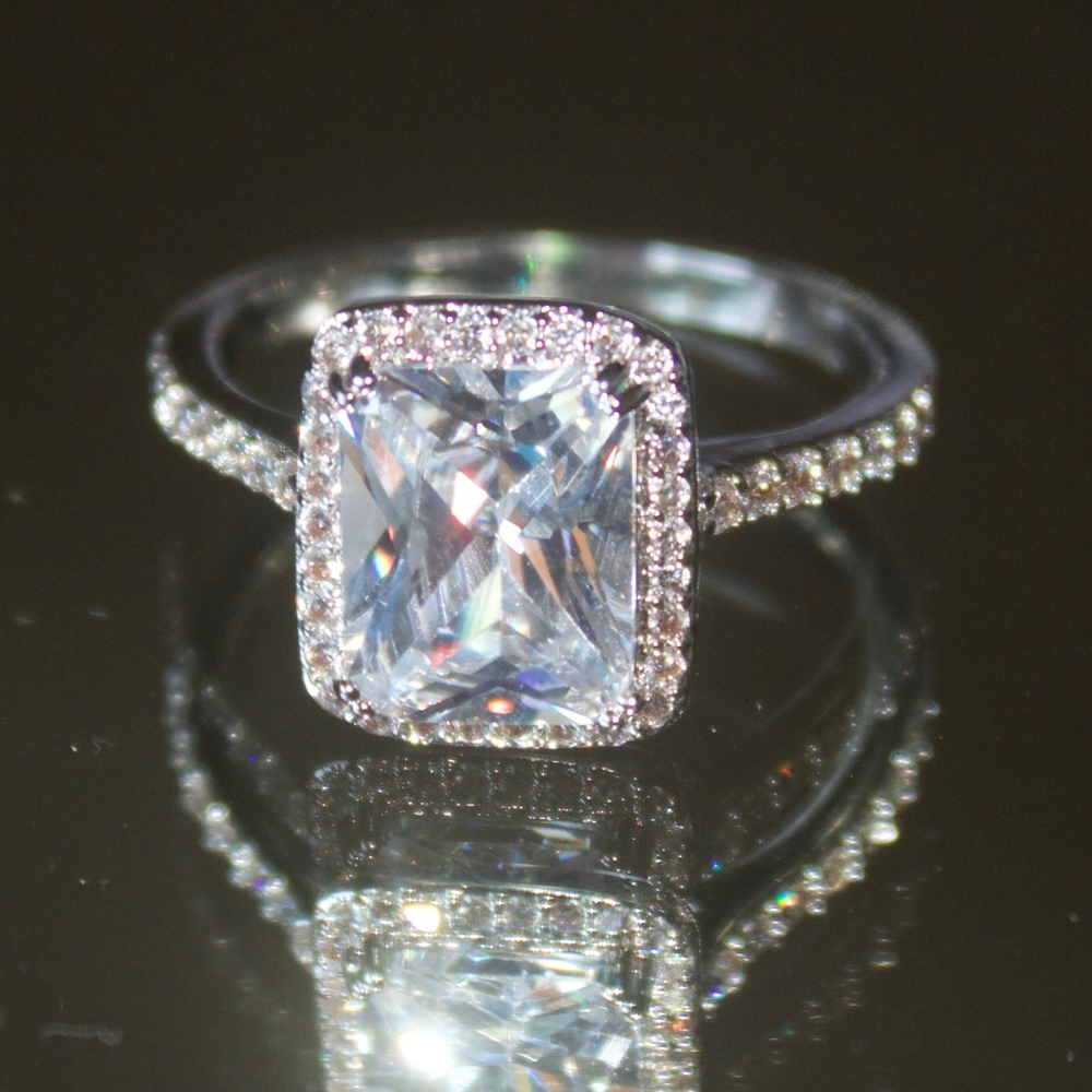 14kt Gold Dipped Stunning Topaz Engagement Ring - image 3